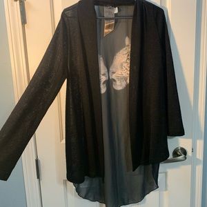 Black cardigan with sheer back